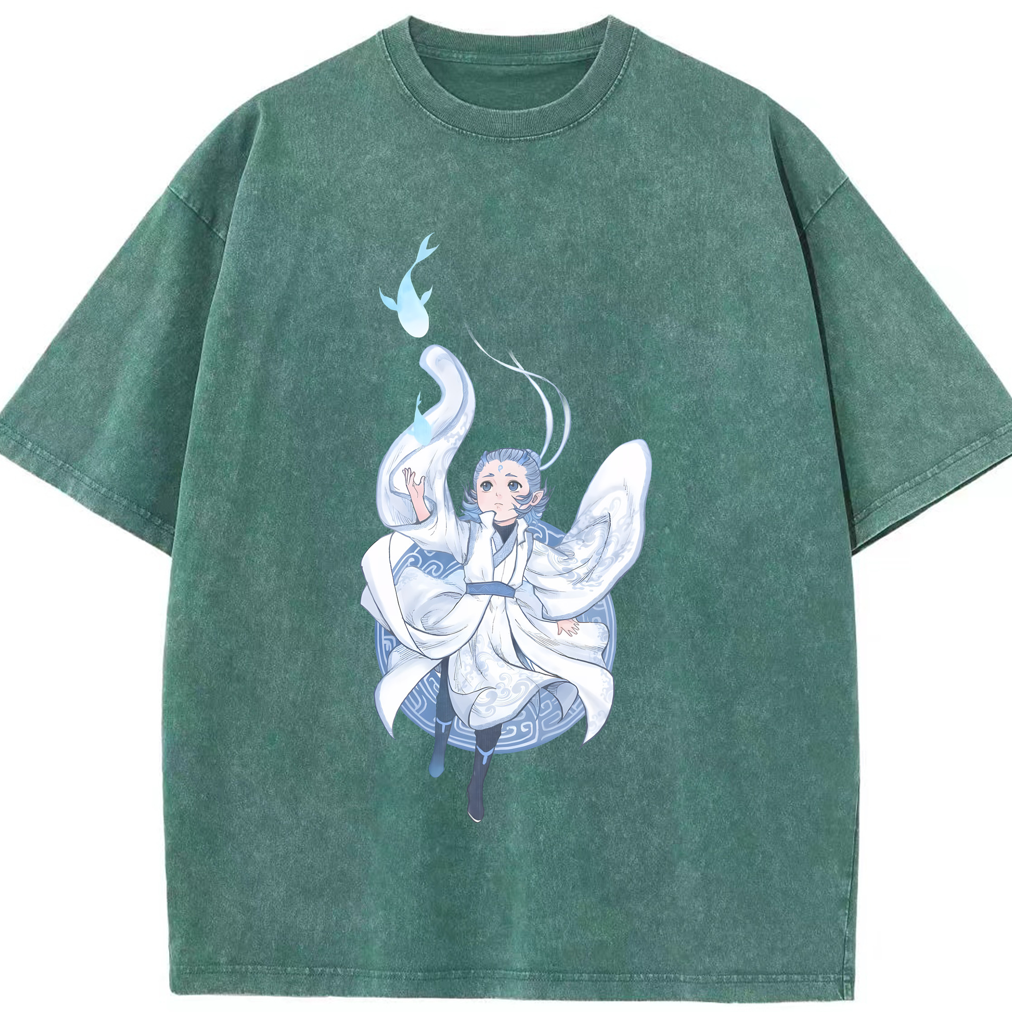 （画像用） Ne Zha 2 ナタ 魔童の大暴れ 綿100% ヴィンテージ風 半袖Tシャツ（フロントプリント）